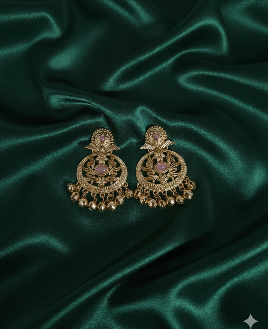 Traditional Gold Kashmiri Ghungroos Drop Earrings
