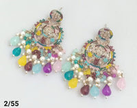 Statement Bridal Earrings – Kundan-Style Design with Layered Drops