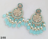 Statement Bridal Earrings – Kundan-Style Design with Layered Drops
