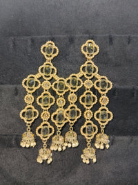 Royal Dangle Jhumka Earrings with Layered Design