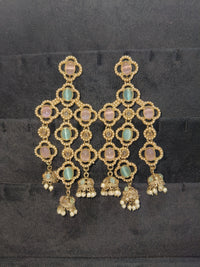 Royal Dangle Jhumka Earrings with Layered Design