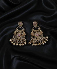 Antique Gold Dangle Drop Ghungroos Earrings For Woman & Girls