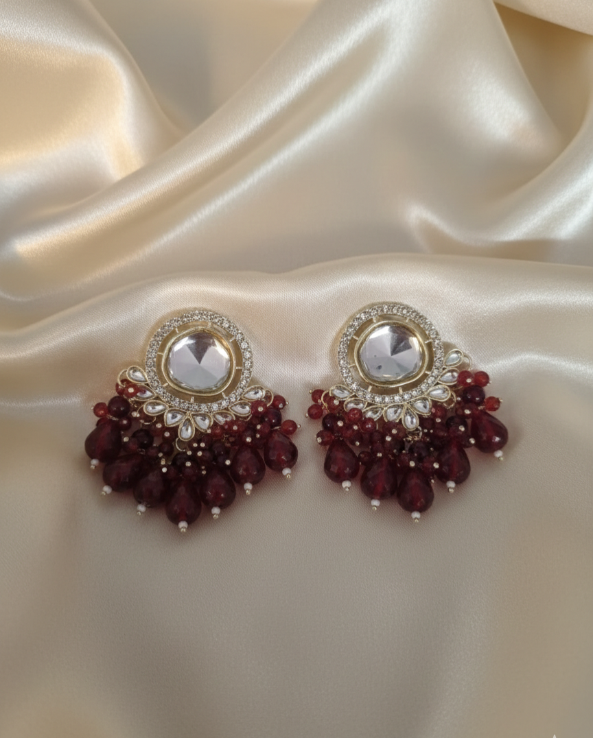 Royal Round Stud Earrings For Women