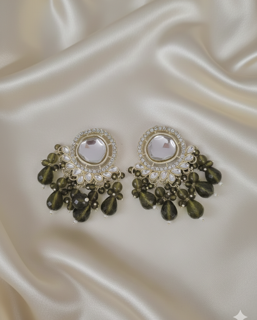 Royal Round Stud Earrings For Women