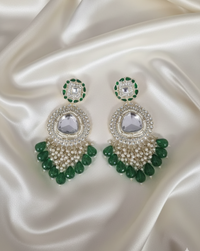 Kundan Drop Earrings with Seed Pearls