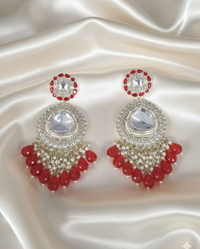 Kundan Drop Earrings with Seed Pearls