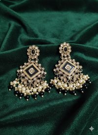 Blush Pink Enamel Floral Pearl Drops Earrings