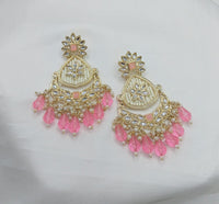 Floral Design CZ Beaded Drop Earrings