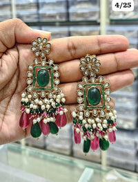 Elegant Chandbali Earrings with Beads and Pearl Accents - Lucentemarket