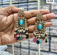 Elegant Chandbali Earrings with Beads and Pearl Accents - Lucentemarket