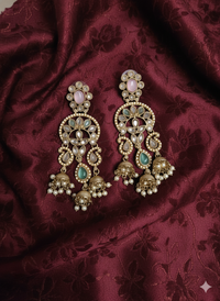 Royal Blue Triple-Tier Drop Dangles  Earrings