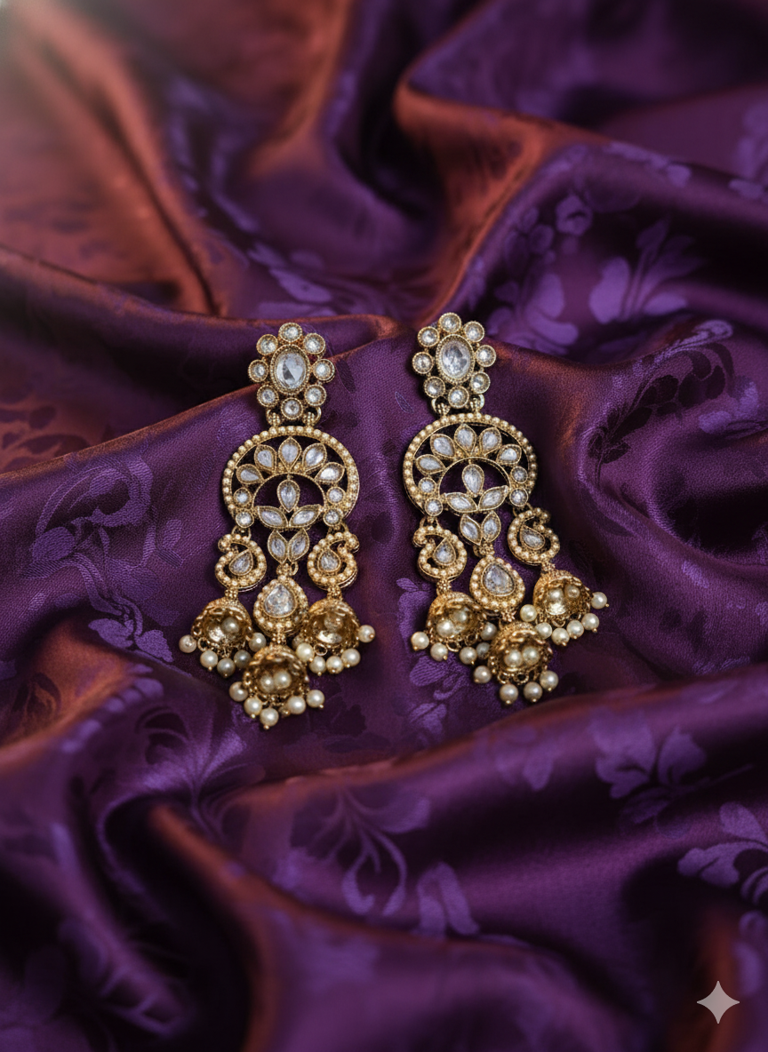Royal Blue Triple-Tier Drop Dangles  Earrings