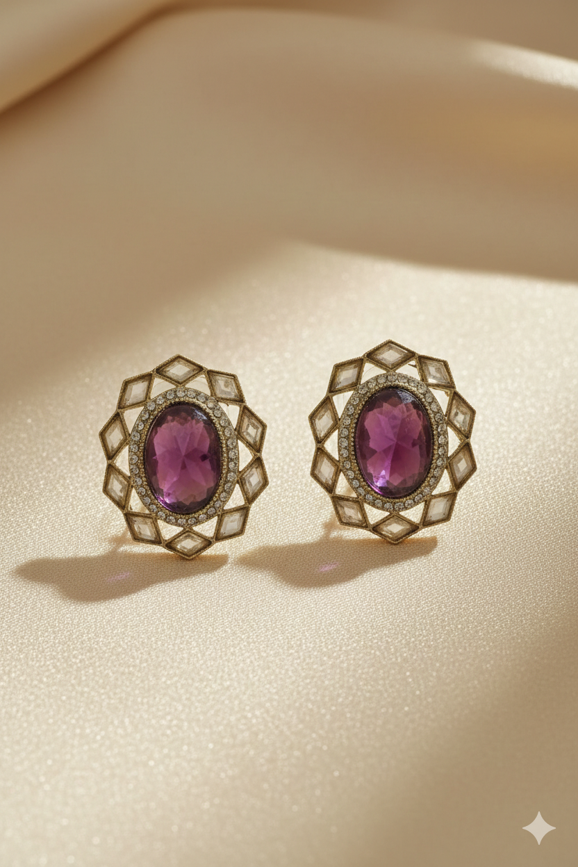 Sapphire Blue Oval Crystal Tops for Women