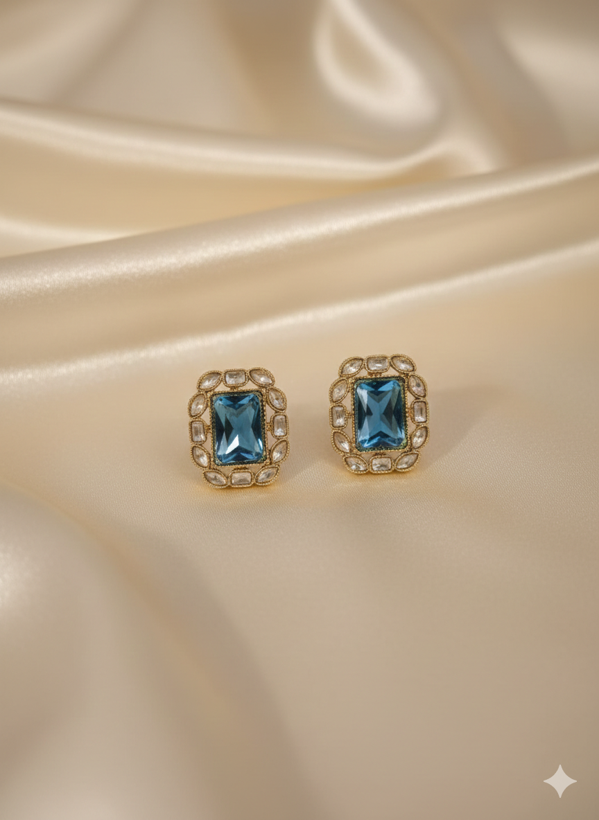 Hot Pink Royal Crystal Stud Earrings for Women