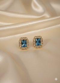 Hot Pink Royal Crystal Stud Earrings for Women