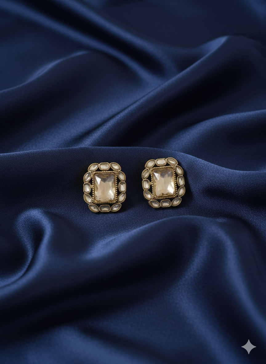 Hot Pink Royal Crystal Stud Earrings for Women