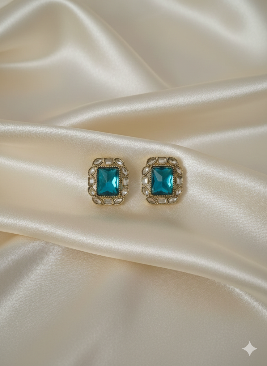 Hot Pink Royal Crystal Stud Earrings for Women