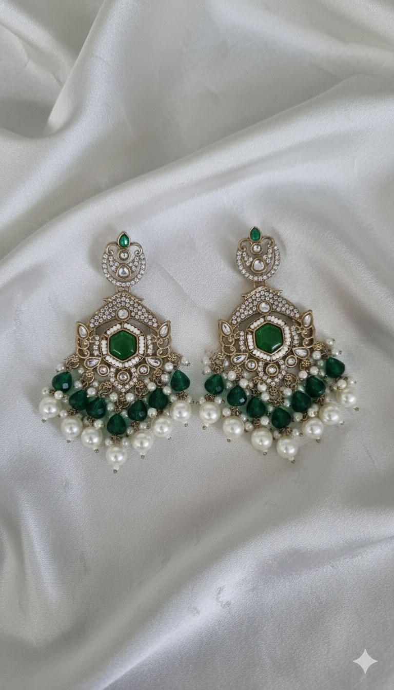 Lavender Floral Pearl Beaded Dangles Earrings