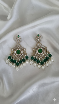 Lavender Floral Pearl Beaded Dangles Earrings