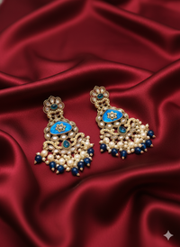 Heritage Emerald Green Floral Chandelier Drops Earring