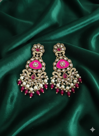 Heritage Emerald Green Floral Chandelier Drops Earring