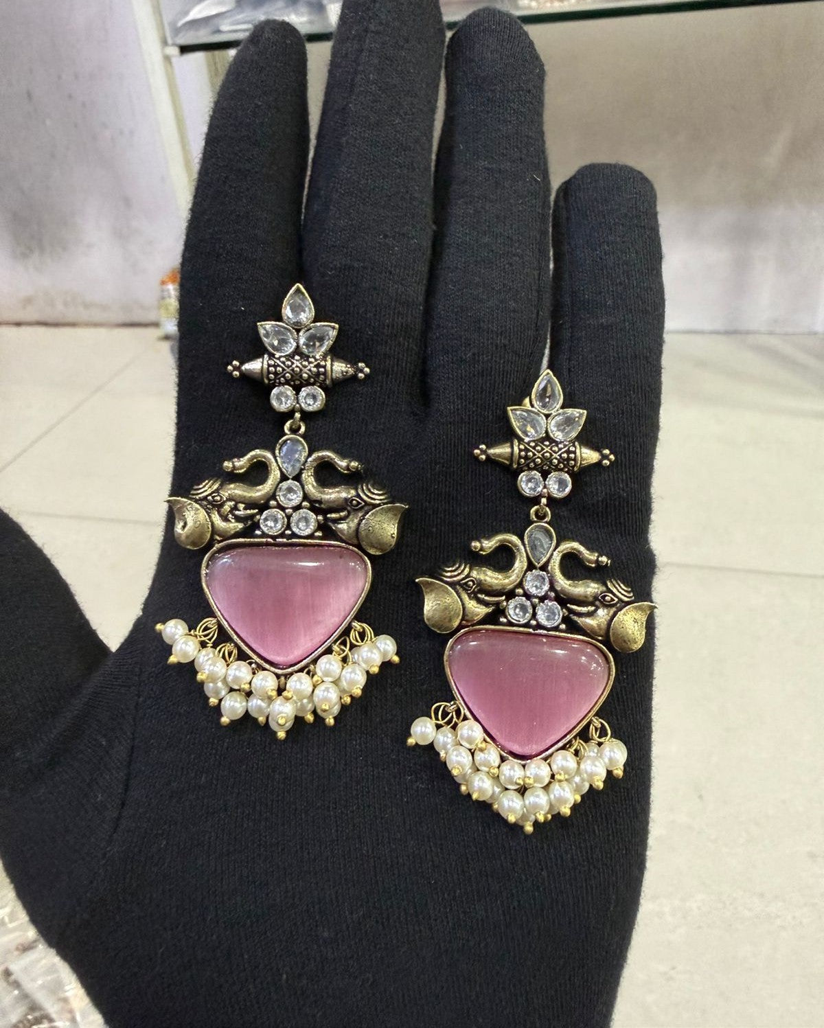 Handcrafted Elephant Motif Drop Earrings