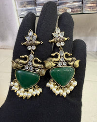Handcrafted Elephant Motif Drop Earrings