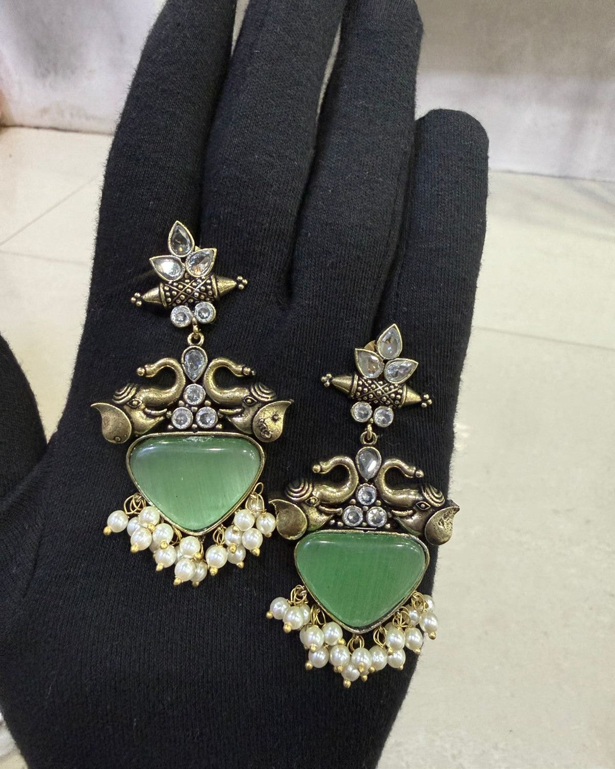 Handcrafted Elephant Motif Drop Earrings