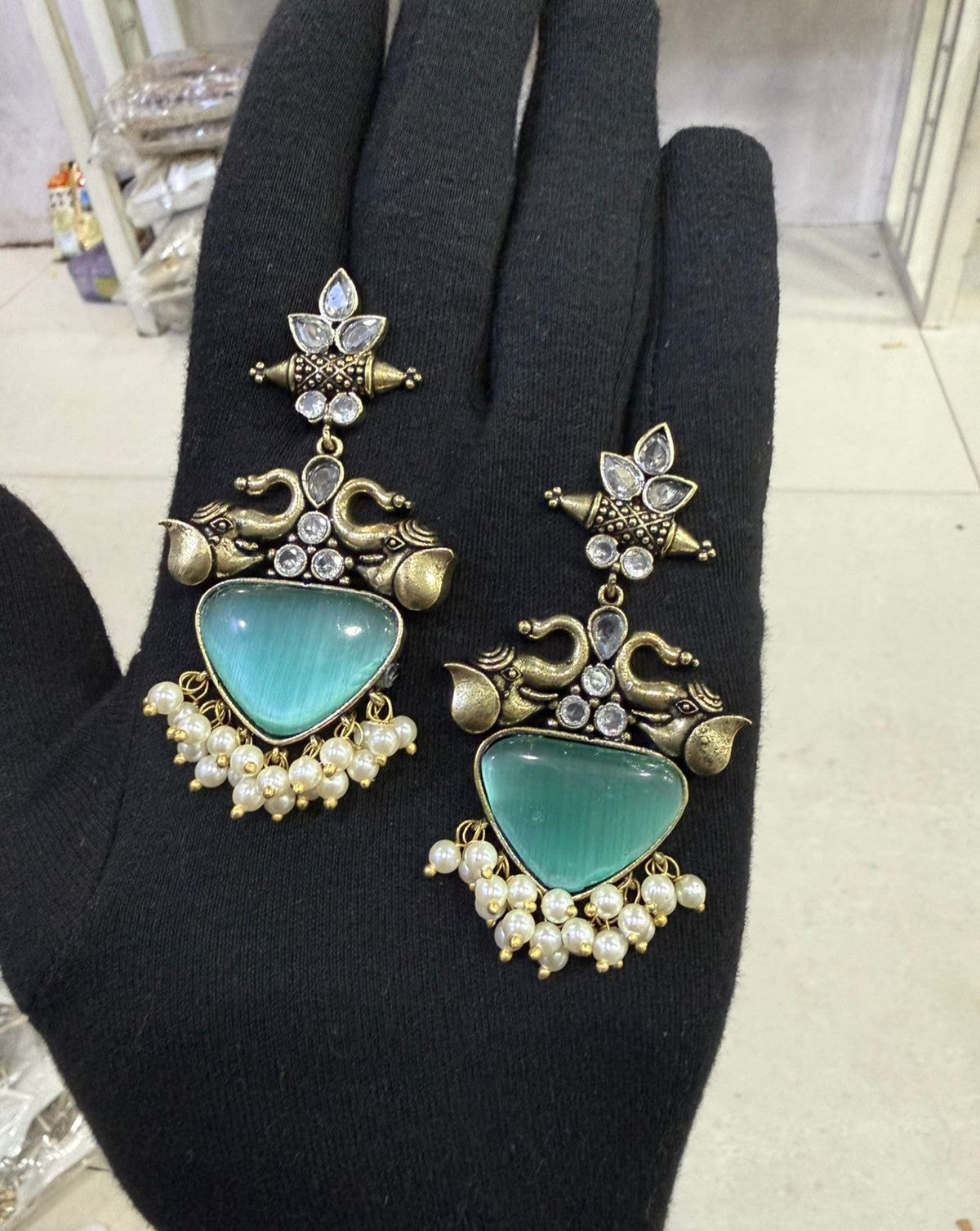 Handcrafted Elephant Motif Drop Earrings