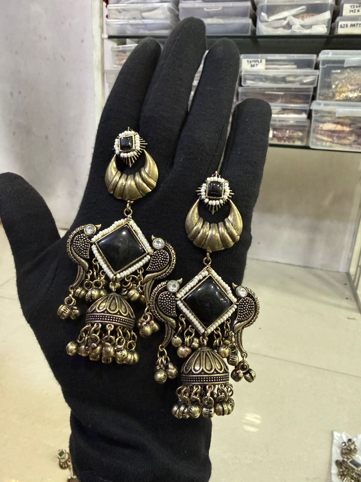 Antique Gold Statement Earrings for Women