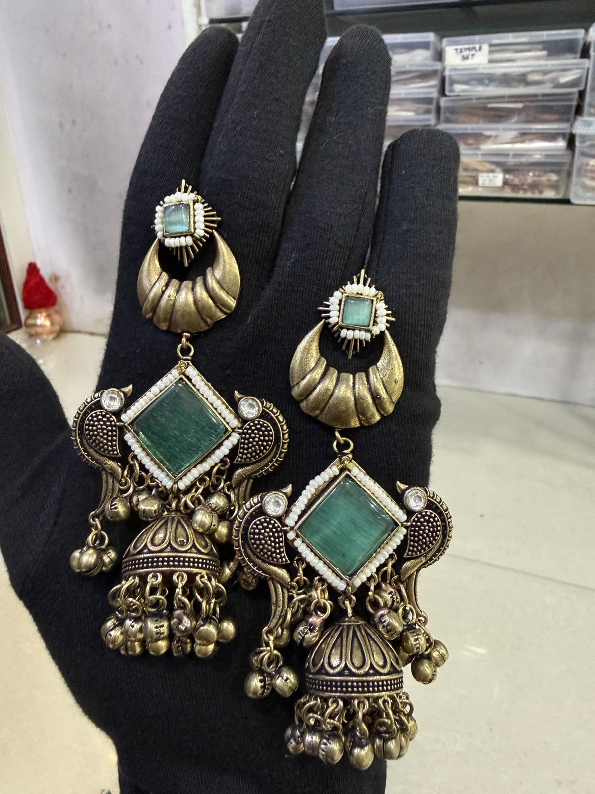 Antique Gold Statement Earrings for Women