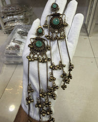 Long Chain with Ghungroo Earrings