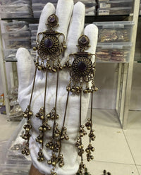 Long Chain with Ghungroo Earrings