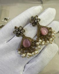 Antique Gold Pearls Drop Earrings