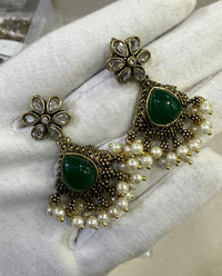 Antique Gold Pearls Drop Earrings