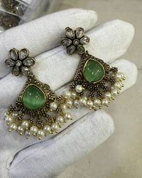 Antique Gold Pearls Drop Earrings