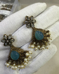 Antique Gold Pearls Drop Earrings