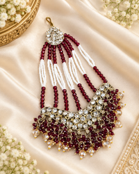 Chand Motif Crystal Jhoomar / Traditional Bridal Hair Tikka