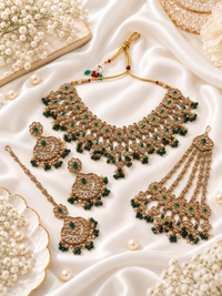 The Mughal Bride Antique Gold Maroon Choker Set