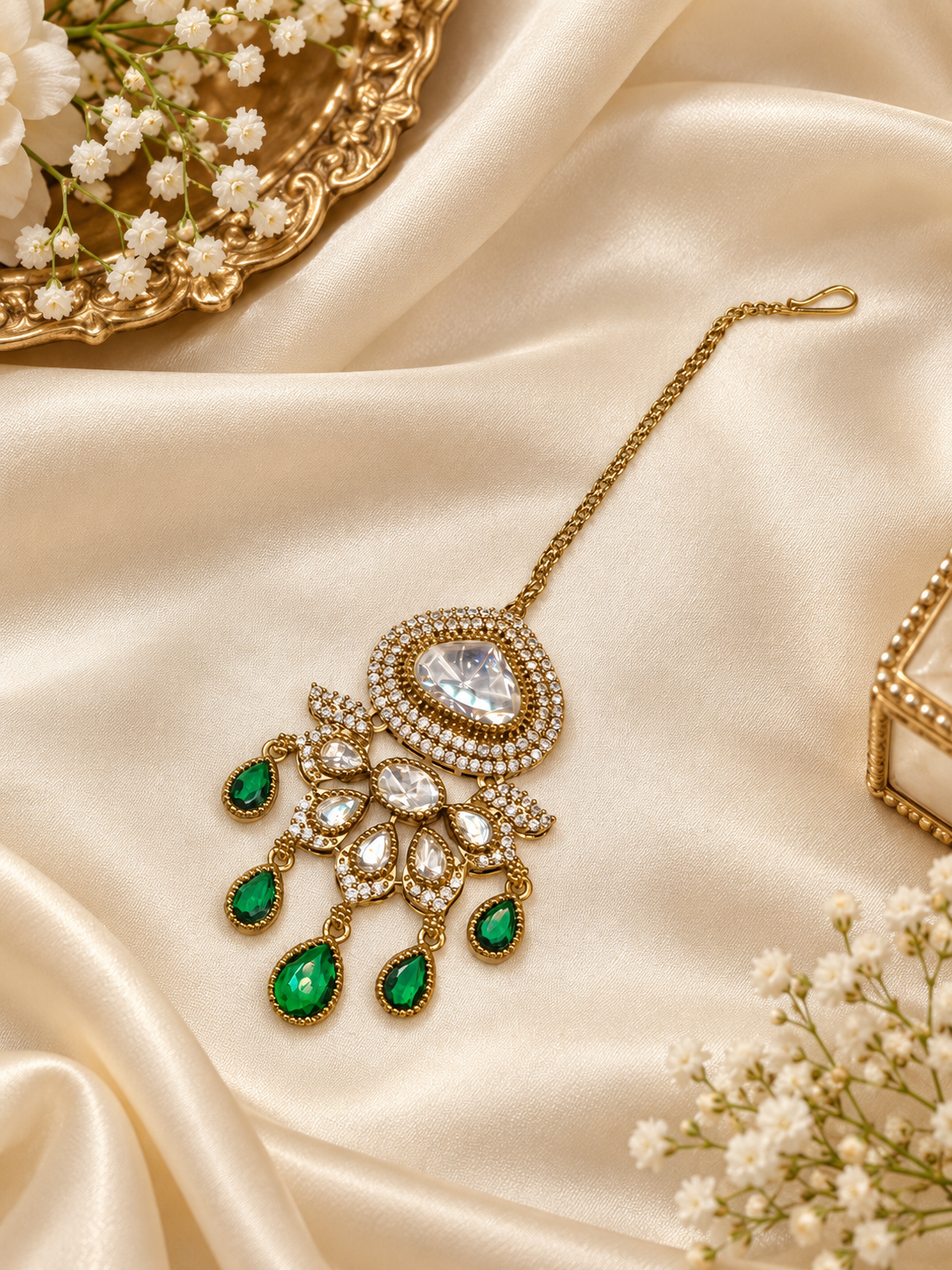TRADITIONAL HERITAGE KUNDAN MAANG TIKKA