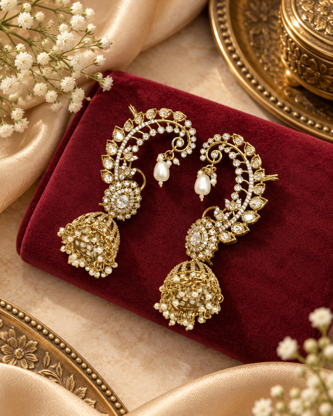 Traditional paisley ear cuffs