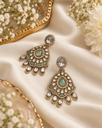 Shield Cluster Kundan Earrings