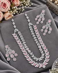 Double-Layer Necklace Set with Earrings and Maang Tikka