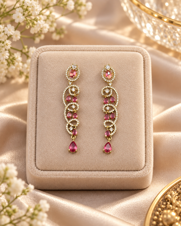 Royal Look Waterfall Statement Earrings