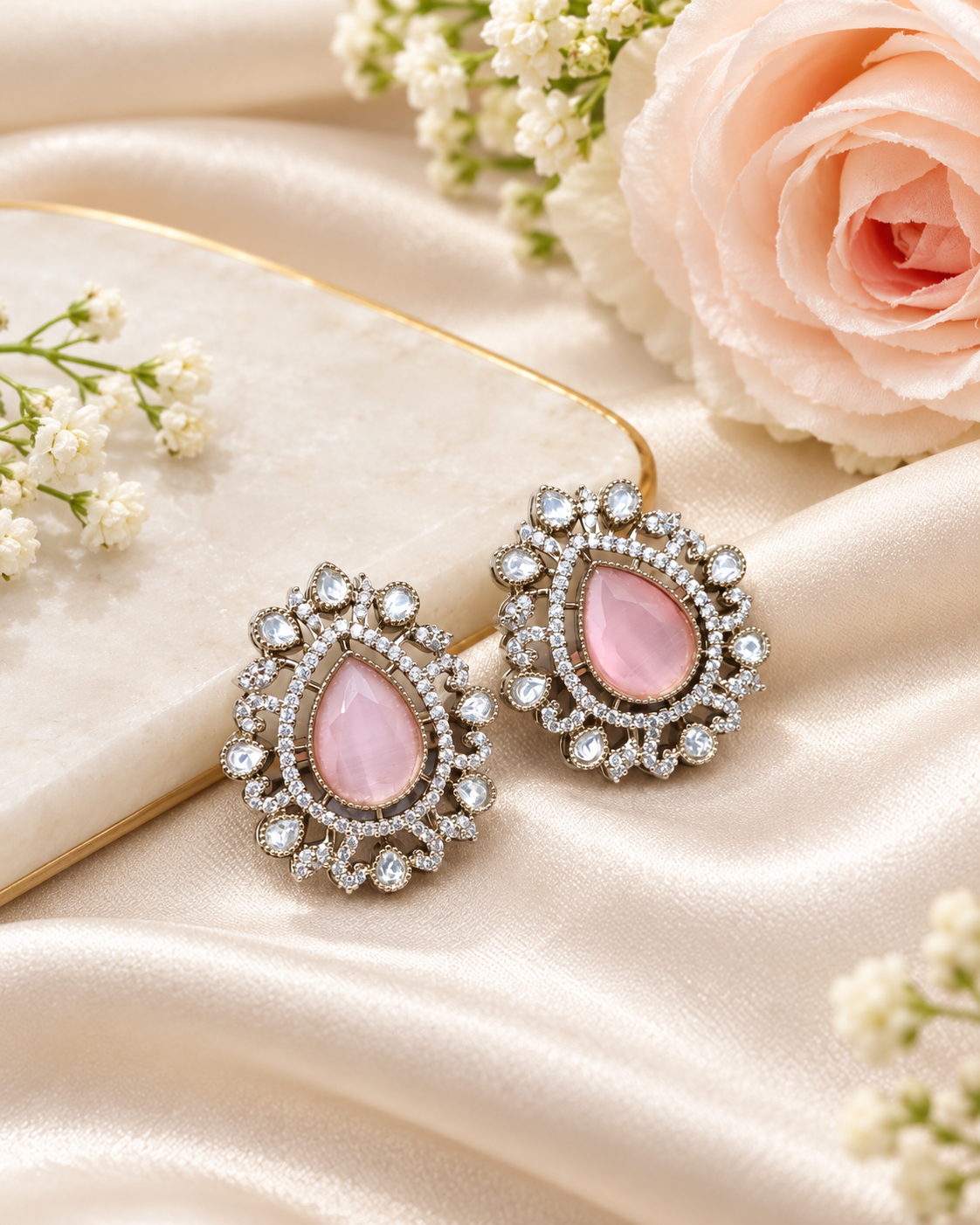 Elegant Statement Teardrop Stud Earrings for Festive Wear