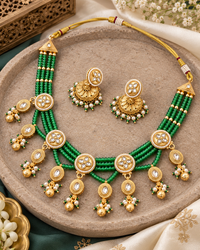 Emerald Green Multi-Strand Copper Necklace Set