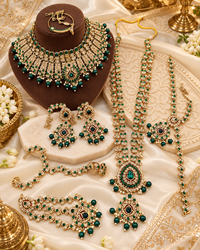 Dulhan Heritage Maroon Crimson Teardrop Bridal Set