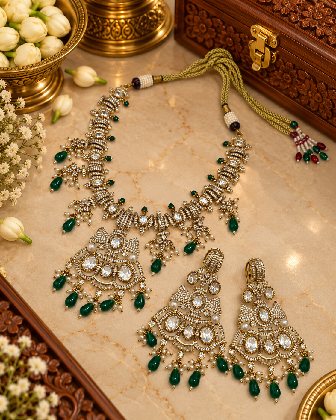 Royal Shield Motif Kundan Set