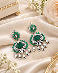 Ornate Floral & Medallion Dangle Earrings for Festive Wear