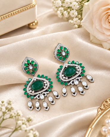 Ornate Floral & Medallion Dangle Earrings for Festive Wear
